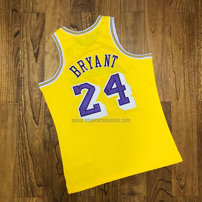 Camiseta Los Angeles Lakers Kobe Bryant NO 24 Amarillo